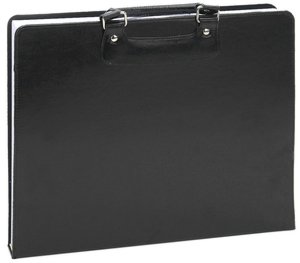 Black Bonded Leather Sketch Portfolio with Sketchbook 16 x 11.7