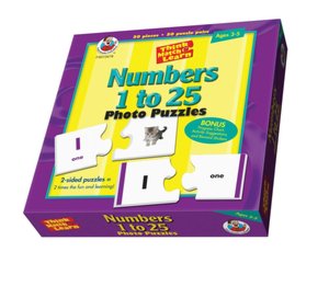 Think, Match, and Learn Numbers 1 to 25 Photo Puzzles