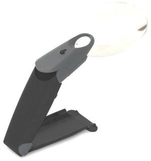 Rimless Handheld/Free Standing Magnifier with LED