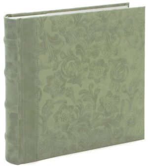 Sage Faux Suede Floral Embossed Photo Album