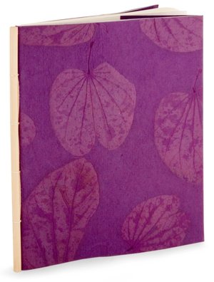 Purple Handmade Paper Blank Journal 7x8