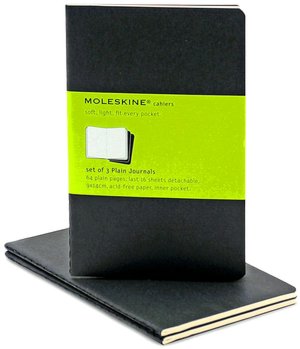 Moleskine Cahier Black Pocket Plain Journal, Set of 3