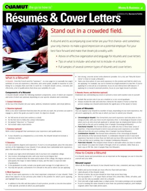 Resumes and Cover Letters (Quamut)