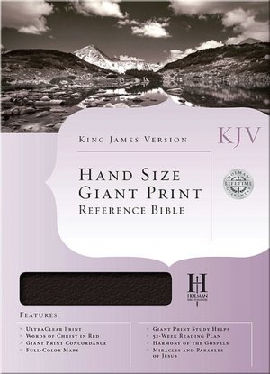 KJV Hand Size Giant Print Reference Bible, Burgundy Bonded Leather