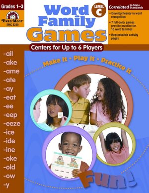 Word Family Games, Centers for Up to 6 Players, Level C