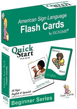 Sign2Me-ASL Flashcards: Beginners Series-Quick Start Pack (incl. ASL+English + Spanish)