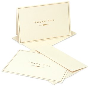 Gold and Cream Thank You Notes Set Of 14