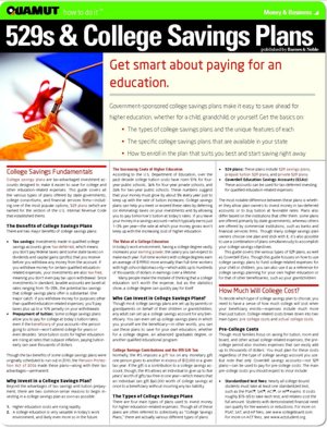 529s and College Savings Plans (Quamut)