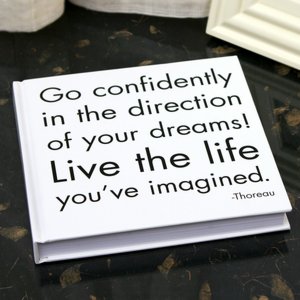 Go Confidently Thoreau Black and White Quote Bound Journal 8x8