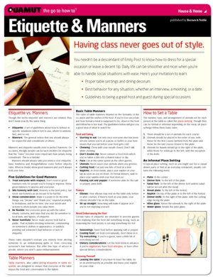 Etiquette and Manners (Quamut)