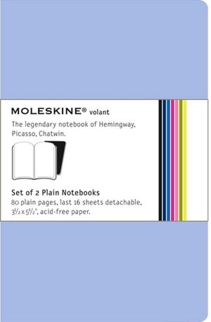 Moleskine Volant Pocket Plain Notebook, Antwerp/Prussian Blue Set of 2