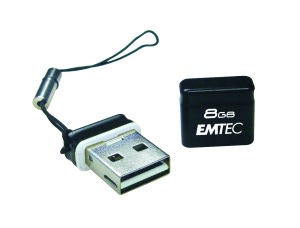EMTEC S100 Micro Series 8 GB USB 2.0 Flash Drive (Black)