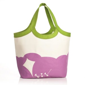 Kite and Bird Canvas Summer Tote - 13x7x14.25