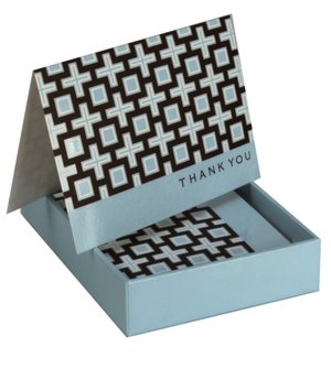 Jonathan Adler Kensington Blue Thank You Note Cards, Set of 8