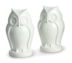 White Owl Resin Bookends - Set of 2 (7.25