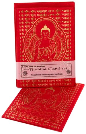Red Buddha Nepalese Notecard set of 6