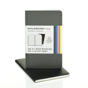 Moleskine Volant Extra Small Ruled Notebook, Slate/Gray Set of 2