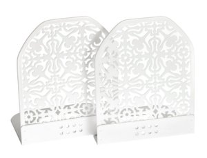 White Decorative Metal Bookends Set of 2 ( 4.3/4