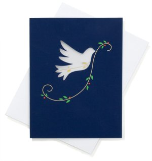 Dove Die Cut Christmas Boxed Card