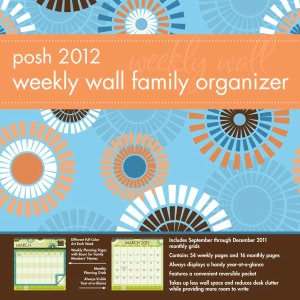 2012 Posh Family Organizer: Graphic Sunbursts Weekly Wall Calendar