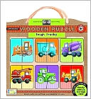 green start wooden-puzzles - tough trucks: Earth Friend Puzzles with Handy Carry & Storage Case