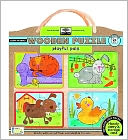 green start wooden-puzzles - playful pals: Earth Friend Puzzles with Handy Carry & Storage Case