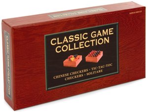 Classic 4 in 1 wood Game Collection-(9x4.5 x 1.5)