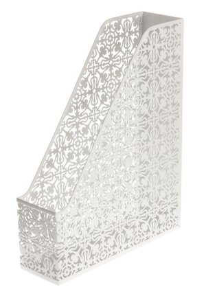 White Decorative Metal Magazine Rack (13'x10
