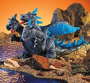 Blue Three-Headed Dragon Plush Toy