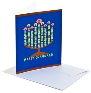 Festive Menorah Hanukkah Boxed Card