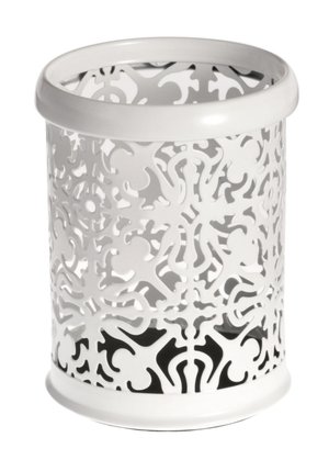 White Decorative Metal Pencil Cup (4.5