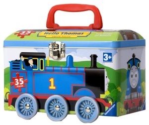Hello Thomas 35 Piece Puzzle in a Tin on Wheels