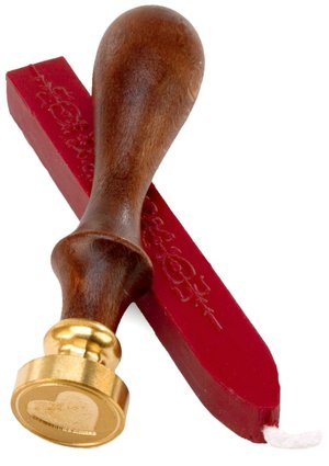 Heart Seal Stamp and Red Wax Kit