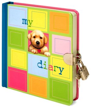 Puppy Lock and Key Diary 6.25x6.25