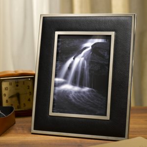 Faux Leather Black Frame 5x7