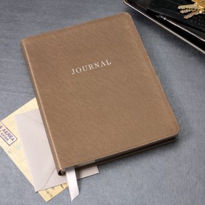 Taupe Saffian Grain Large Lined Soft Cover