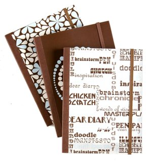 Jonathan Adler Words Blue & Brown Notebooks - Set of 3 (4 x 6)
