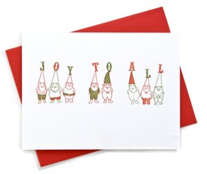 Letterpressed Joyful Gnomes Holiday Boxed Cards