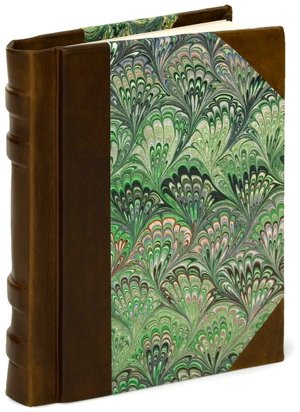 Marble Verde Green Italian Leather Trim Journal (5 x 7)