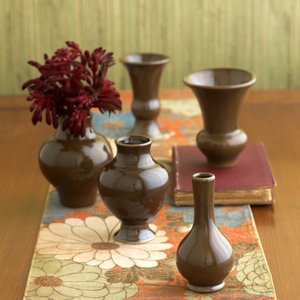 Williamsburg Chinois set of 5 Mini Vases Chocolate
