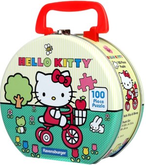 Hello Kitty Hello Kitty & Mimmy 100 Piece Puzzle in a Hatbox Tin
