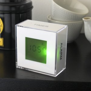 Block Multi Function Clock White