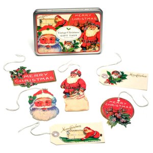 Vintage Christmas Glitter Gift Tags