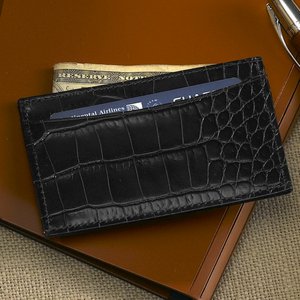 Slim Design Card Case - black croc