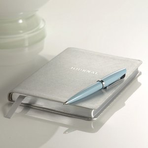 Silver Saffian Grain Medium Journal