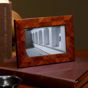 Herringbone Parquet Frame Tan 4x6