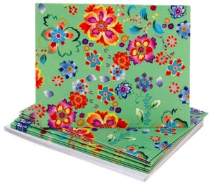 Jade Primrose Embossed Notecards set of 8