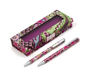 Vera Bradley Very Berry Paisley Pen and Pencil Set