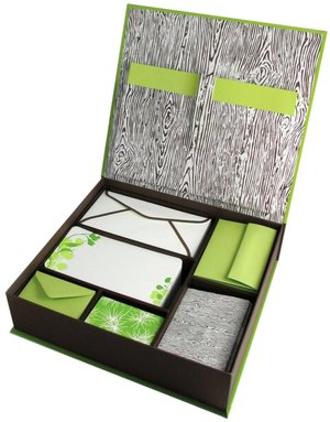 Wood Grain Stationery Desk Set