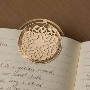 Turkmenistan Round Bookmark in 24KT Gold Plate